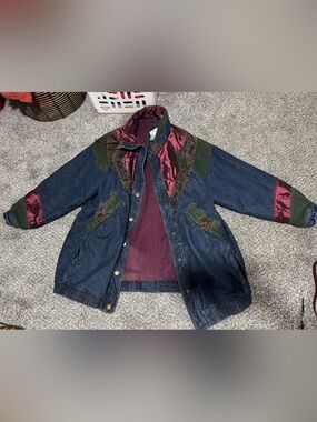Vintage Blair Denim patchwork tapestry heavy jacket